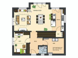 Fertighaus SENTO 403 D S215 von FingerHaus Schlüsselfertig ab 402715€, Satteldach-Klassiker Grundriss 1