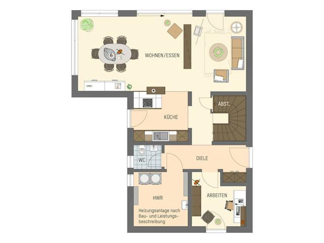 Fertighaus MH Fulda - TALO von FingerHaus Schlüsselfertig ab 428437€,  Grundriss 1