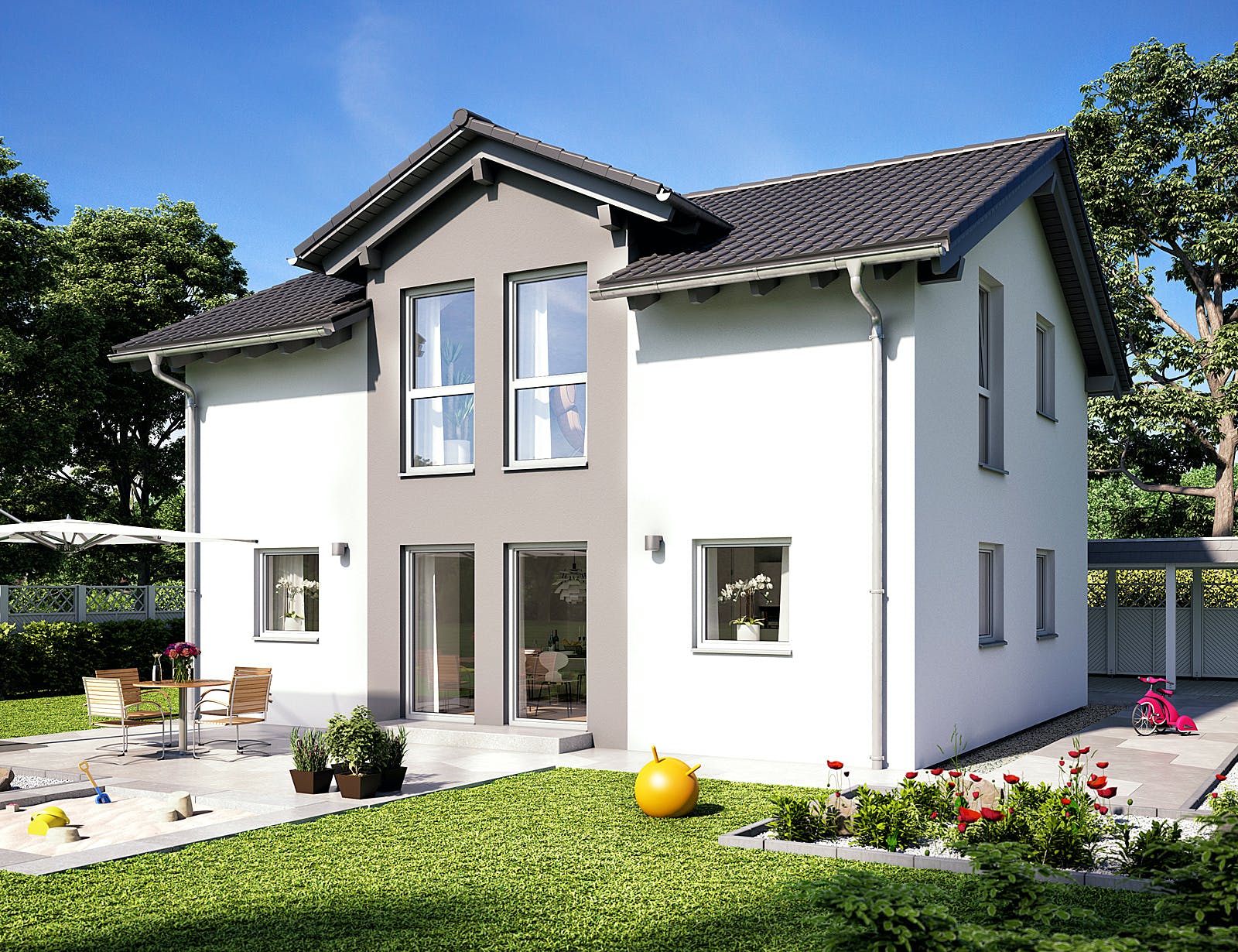 Fertighaus UNO 2.0 201 A S180 von FingerHaus Schlüsselfertig ab 302036€, Satteldach-Klassiker Außenansicht 1