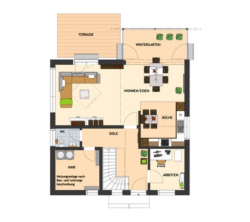 Fertighaus VIO 221 S130 SE von FingerHaus Schlüsselfertig ab 353121€, Satteldach-Klassiker Grundriss 1
