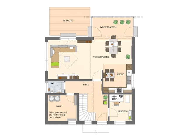 Fertighaus VIO 200 S130 WG von FingerHaus Schlüsselfertig ab 344710€, Satteldach-Klassiker Grundriss 1