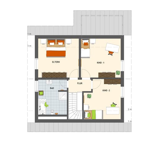 Fertighaus VIO 221 S130 SE von FingerHaus Schlüsselfertig ab 353121€, Satteldach-Klassiker Grundriss 2