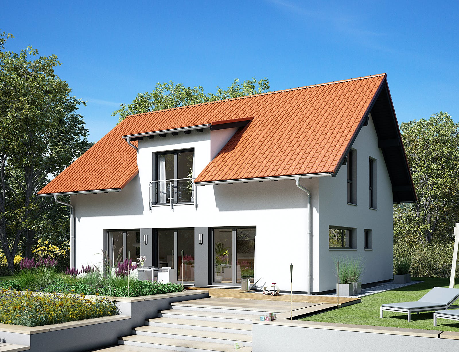 Fertighaus VIO 420 S130 qg1 von FingerHaus Schlüsselfertig ab 375503€, Satteldach-Klassiker Außenansicht 1