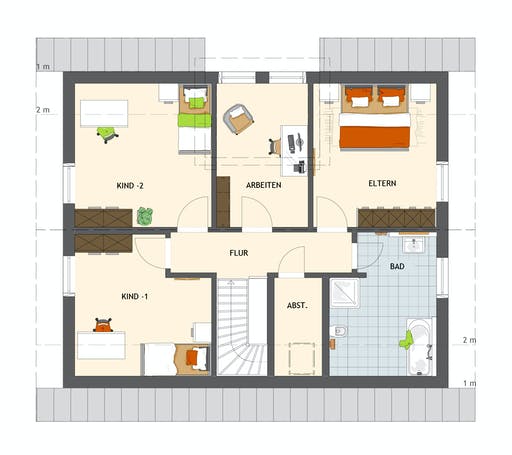 Fertighaus VIO 420 S130 qg1 von FingerHaus Schlüsselfertig ab 355927€, Satteldach-Klassiker Grundriss 2