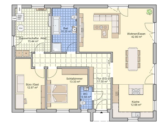 Fertighaus Carpe von Fingerhut Haus Schlüsselfertig ab 397269€, Bungalow Grundriss 1 Fertighaus Carpe von Fingerhut Haus Schlüsselfertig ab 397269€, Bungalow Grundriss 1