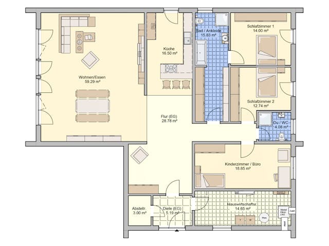Fertighaus Revas von Fingerhut Haus Schlüsselfertig ab 566514€, Satteldach-Klassiker Grundriss 1 Fertighaus Revas von Fingerhut Haus Schlüsselfertig ab 566514€, Satteldach-Klassiker Grundriss 1