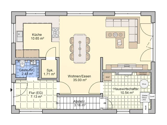 Fertighaus Dublin von Fingerhut Haus Schlüsselfertig ab 416437€, Satteldach-Klassiker Grundriss 1
