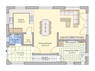 Fertighaus Dublin von Fingerhut Haus Schlüsselfertig ab 416437€, Satteldach-Klassiker Grundriss 1