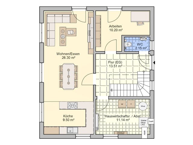 Fertighaus Oslo von Fingerhut Haus Schlüsselfertig ab 403506€, Satteldach-Klassiker Grundriss 1 Fertighaus Oslo von Fingerhut Haus Schlüsselfertig ab 403506€, Satteldach-Klassiker Grundriss 1