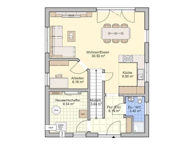 Fertighaus Paris von Fingerhut Haus Schlüsselfertig ab 380058€, Satteldach-Klassiker Grundriss 1 Fertighaus Paris von Fingerhut Haus Schlüsselfertig ab 380058€, Satteldach-Klassiker Grundriss 1