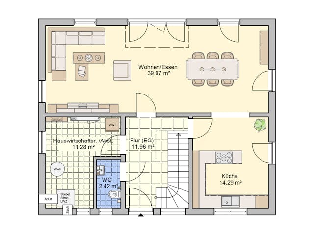 Fertighaus Wien von Fingerhut Haus Schlüsselfertig ab 437280€, Satteldach-Klassiker Grundriss 1