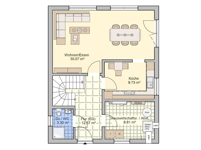 Fertighaus Madrid - Stadtvilla von Fingerhut Haus Schlüsselfertig ab 397496€, Stadtvilla Grundriss 1 Fertighaus Madrid - Stadtvilla von Fingerhut Haus Schlüsselfertig ab 397496€, Stadtvilla Grundriss 1