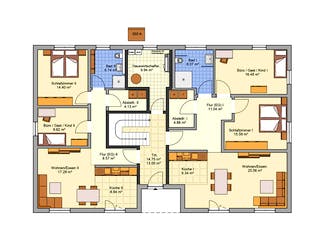 Fertighaus Mehrfamilienhaus mit 5 Wohneinheiten von FINGERHUT-HAUS Zwei- & Mehrfamilienhäuser, Cubushaus Grundriss 1
