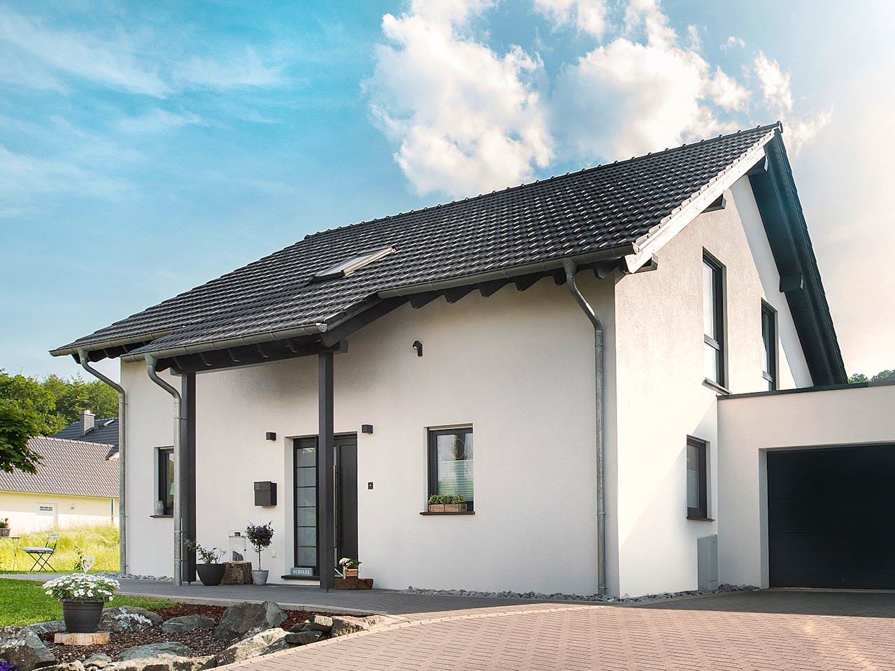 Fertighaus Amika von Fingerhut Haus Schlüsselfertig ab 475632€, Satteldach-Klassiker Außenansicht 1