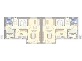 Fertighaus Duett 95 von Fingerhut Haus Schlüsselfertig ab 340691€, Satteldach-Klassiker Grundriss 1