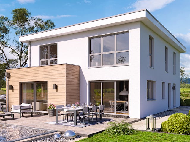 Fertighaus Freiburg von Fingerhut Haus Schlüsselfertig ab 597971€, Cubushaus Außenansicht 1