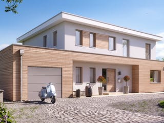 Fertighaus Freiburg von Fingerhut Haus Schlüsselfertig ab 597971€, Cubushaus Außenansicht 2