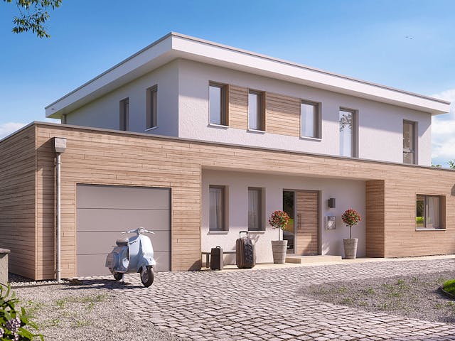 Fertighaus Freiburg von Fingerhut Haus Schlüsselfertig ab 597971€, Cubushaus Außenansicht 2