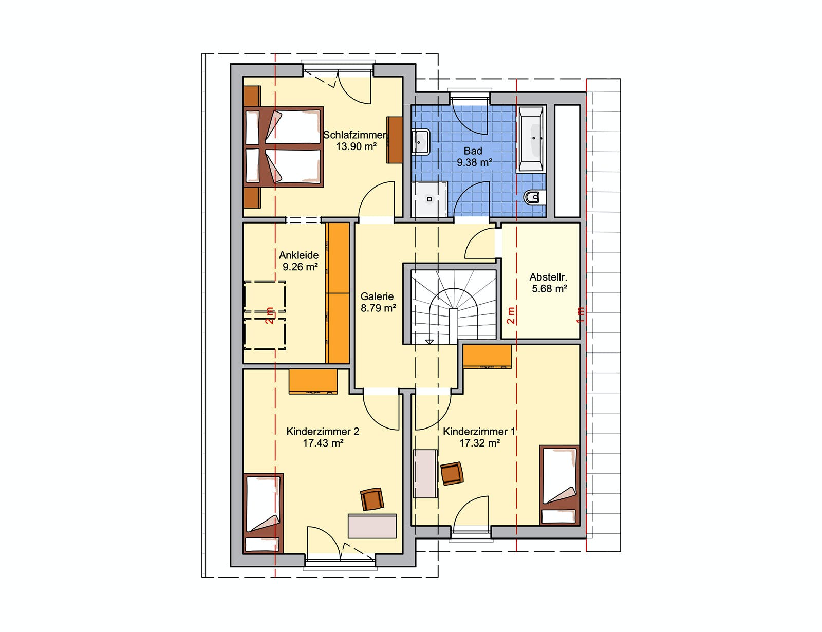 Fertighaus Granda von FINGERHUT-HAUS Schlüsselfertig ab 470149€, Pultdachhaus Grundriss 2