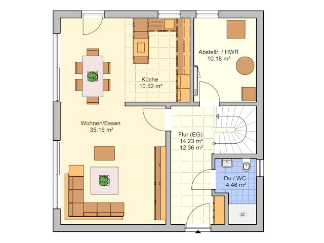 Fertighaus Juna von Fingerhut Haus Schlüsselfertig ab 430913€, Satteldach-Klassiker Grundriss 1