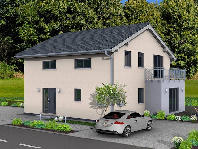 Fertighaus Junto 173 von Fingerhut Haus Schlüsselfertig ab 550019€, Satteldach-Klassiker Außenansicht 1