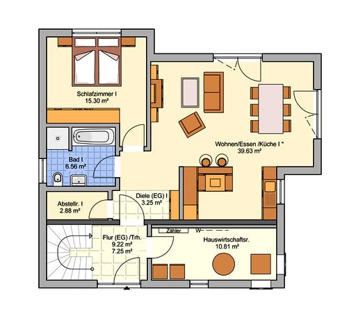 Fertighaus Junto 173 von Fingerhut Haus Schlüsselfertig ab 486581€, Satteldach-Klassiker Grundriss 1