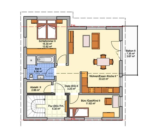Fertighaus Junto 173 von Fingerhut Haus Schlüsselfertig ab 486581€, Satteldach-Klassiker Grundriss 2