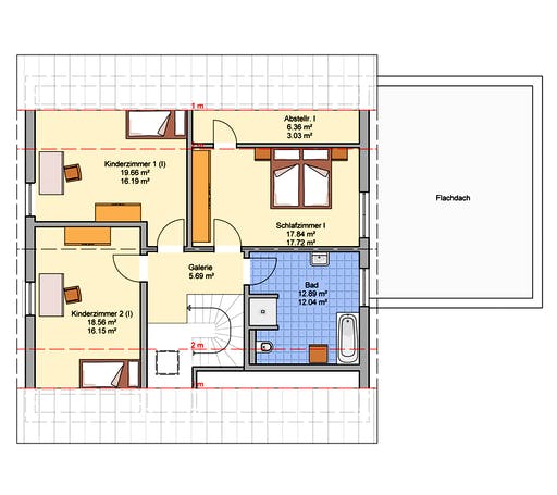 Fertighaus Junto 224 von FINGERHUT-HAUS Schlüsselfertig ab 646476€, Satteldach-Klassiker Grundriss 2