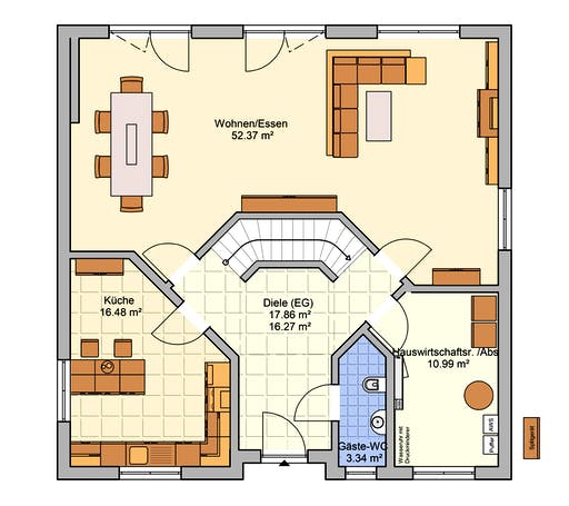 Fertighaus Klara von Fingerhut Haus Schlüsselfertig ab 489720€, Stadtvilla Grundriss 1