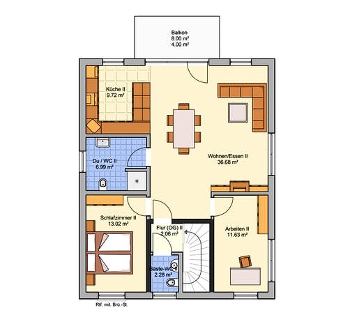 Fertighaus Komforta von Fingerhut Haus Schlüsselfertig ab 440257€, Stadtvilla Grundriss 2