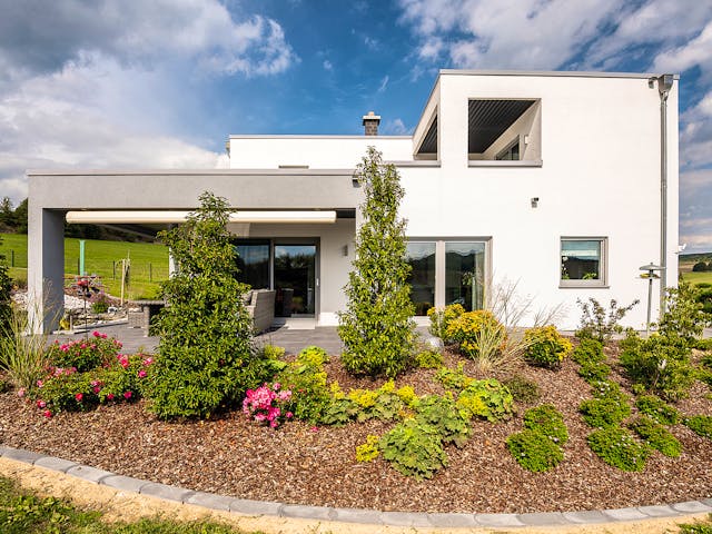 Fertighaus Lageto von Fingerhut Haus Schlüsselfertig ab 684475€, Cubushaus Außenansicht 3