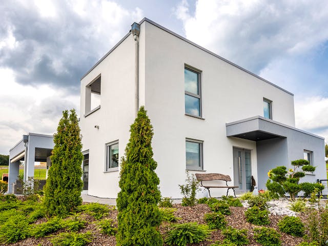 Fertighaus Lageto von Fingerhut Haus Schlüsselfertig ab 684475€, Cubushaus Außenansicht 4