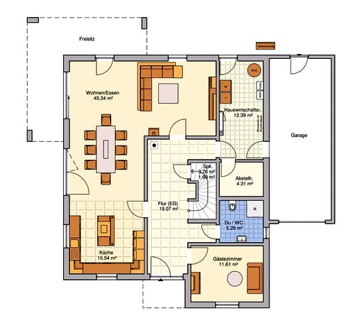Fertighaus Lageto von Fingerhut Haus Schlüsselfertig ab 621818€, Cubushaus Grundriss 1
