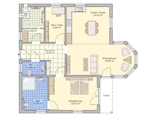 Fertighaus Libereco von Fingerhut Haus Schlüsselfertig ab 405065€, Bungalow Grundriss 1