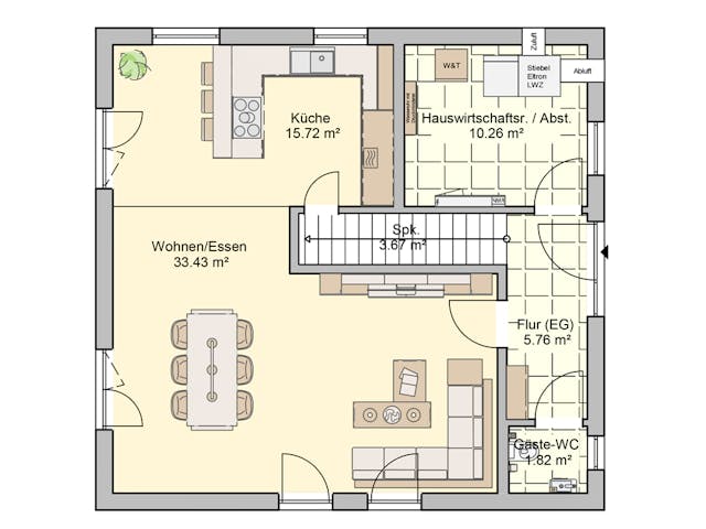 Fertighaus London von Fingerhut Haus Schlüsselfertig ab 405086€, Satteldach-Klassiker Grundriss 1