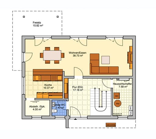 Fertighaus Ludema von FINGERHUT-HAUS, Satteldach-Klassiker Grundriss 1