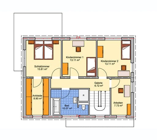 Fertighaus Ludema von FINGERHUT-HAUS, Satteldach-Klassiker Grundriss 2