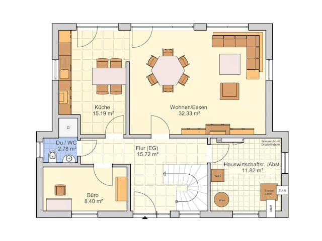 Fertighaus Luxa von Fingerhut Haus Schlüsselfertig ab 532083€, Pultdachhaus Grundriss 1