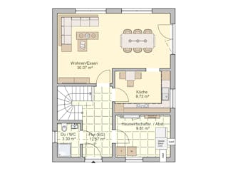 Fertighaus Madrid - Stadtvilla von Fingerhut Haus Schlüsselfertig ab 397496€, Stadtvilla Grundriss 1