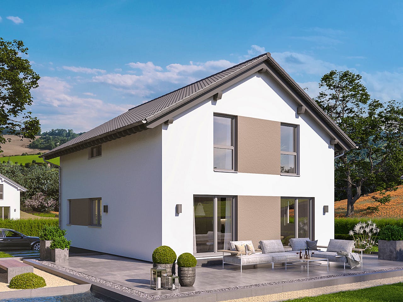 Fertighaus Mainz von Fingerhut Haus Schlüsselfertig ab 427073€, Satteldach-Klassiker Außenansicht 1