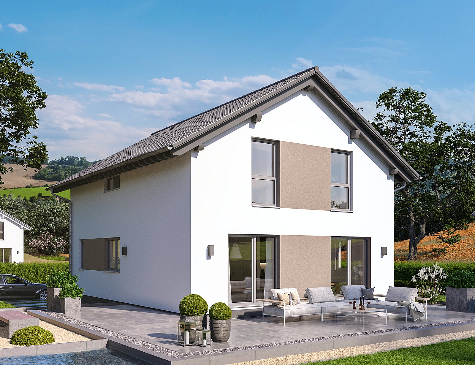 Fertighaus Mainz von FINGERHUT-HAUS Schlüsselfertig ab 406202€, Satteldach-Klassiker Außenansicht 1