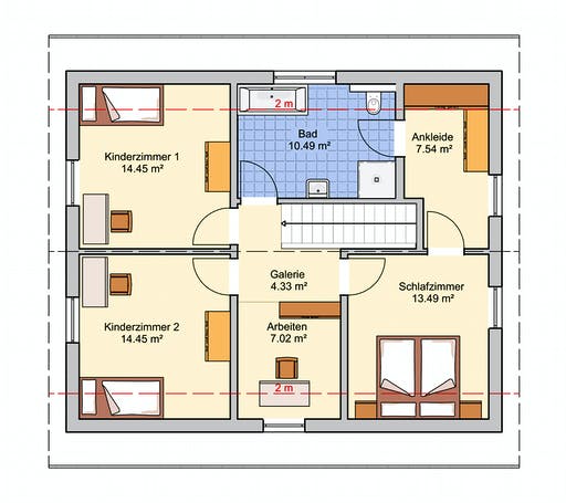 Fertighaus Mainz von Fingerhut Haus Schlüsselfertig ab 366854€, Satteldach-Klassiker Grundriss 2