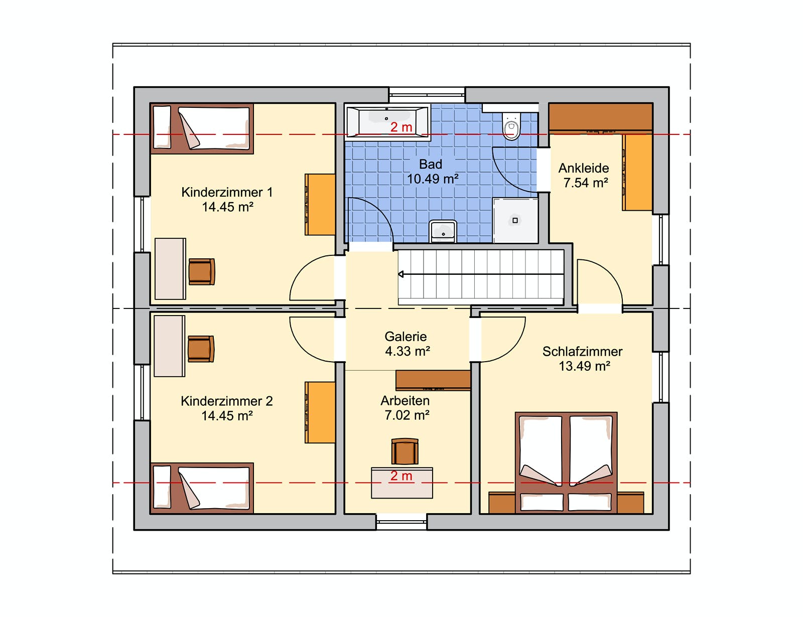 Fertighaus Mainz von FINGERHUT-HAUS Schlüsselfertig ab 406202€, Satteldach-Klassiker Grundriss 2