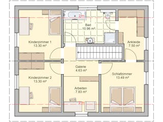 Fertighaus Mainz von Fingerhut Haus Schlüsselfertig ab 427073€, Satteldach-Klassiker Grundriss 2