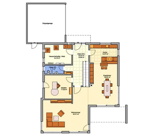 Fertighaus Matene von Fingerhut Haus Schlüsselfertig ab 638847€, Stadtvilla Grundriss 1