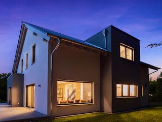 Fertighaus Bad Vilbel - Musterhaus von Fingerhut Haus Schlüsselfertig ab 593766€, Satteldach-Klassiker Außenansicht 5