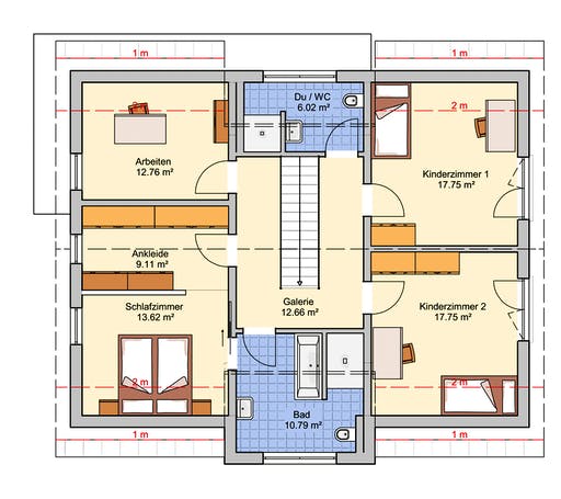 Fertighaus Bad Vilbel - Musterhaus NEU von Fingerhut Haus Schlüsselfertig ab 536113€, Satteldach-Klassiker Grundriss 2