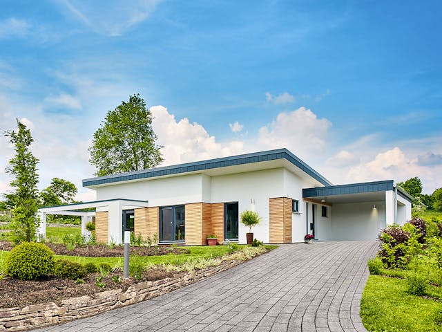 Fertighaus Nivelo von Fingerhut Haus Schlüsselfertig ab 482258€, Bungalow Außenansicht 1