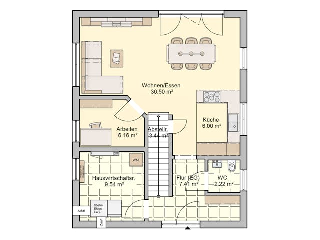 Fertighaus Paris von Fingerhut Haus Schlüsselfertig ab 380058€, Satteldach-Klassiker Grundriss 1 Fertighaus Paris von Fingerhut Haus Schlüsselfertig ab 380058€, Satteldach-Klassiker Grundriss 1