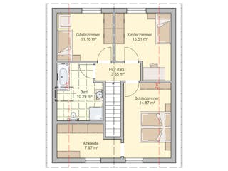 Fertighaus Paris von Fingerhut Haus Schlüsselfertig ab 380058€, Satteldach-Klassiker Grundriss 2